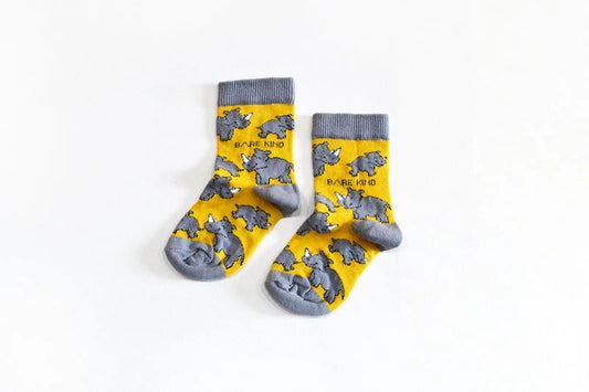 Rhino Socks | Kids Bamboo Socks | Mustard Yellow Socks