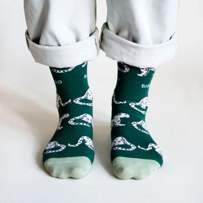 Snow Leopard Socks | Bamboo Socks | Sea Green Socks