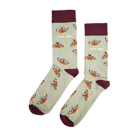 Tiger Moth Socks | Bamboo Socks | Green Socks | Uk Socks