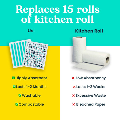 Eco Sponge Cloths (Pack of 2 Cloths)