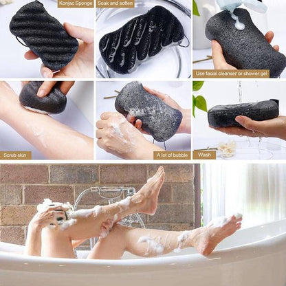 Konjac Bamboo Charcoal Facial Cleansing Sponge