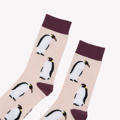 Emperor Penguin Bamboo Socks | Pink & Purple | Bare Kind