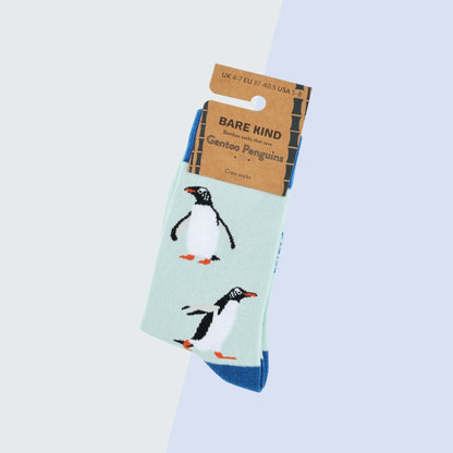 Gentoo Penguin Bamboo Socks | Blue | Bare Kind