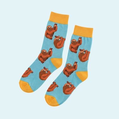 Two-Toed Sloth Bamboo Socks | Blue | Bare Kind