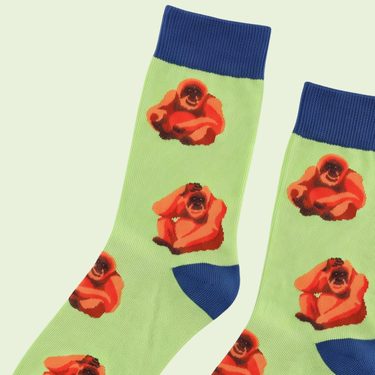Sumatran Orangutan Socks | Bamboo Socks | Green Socks