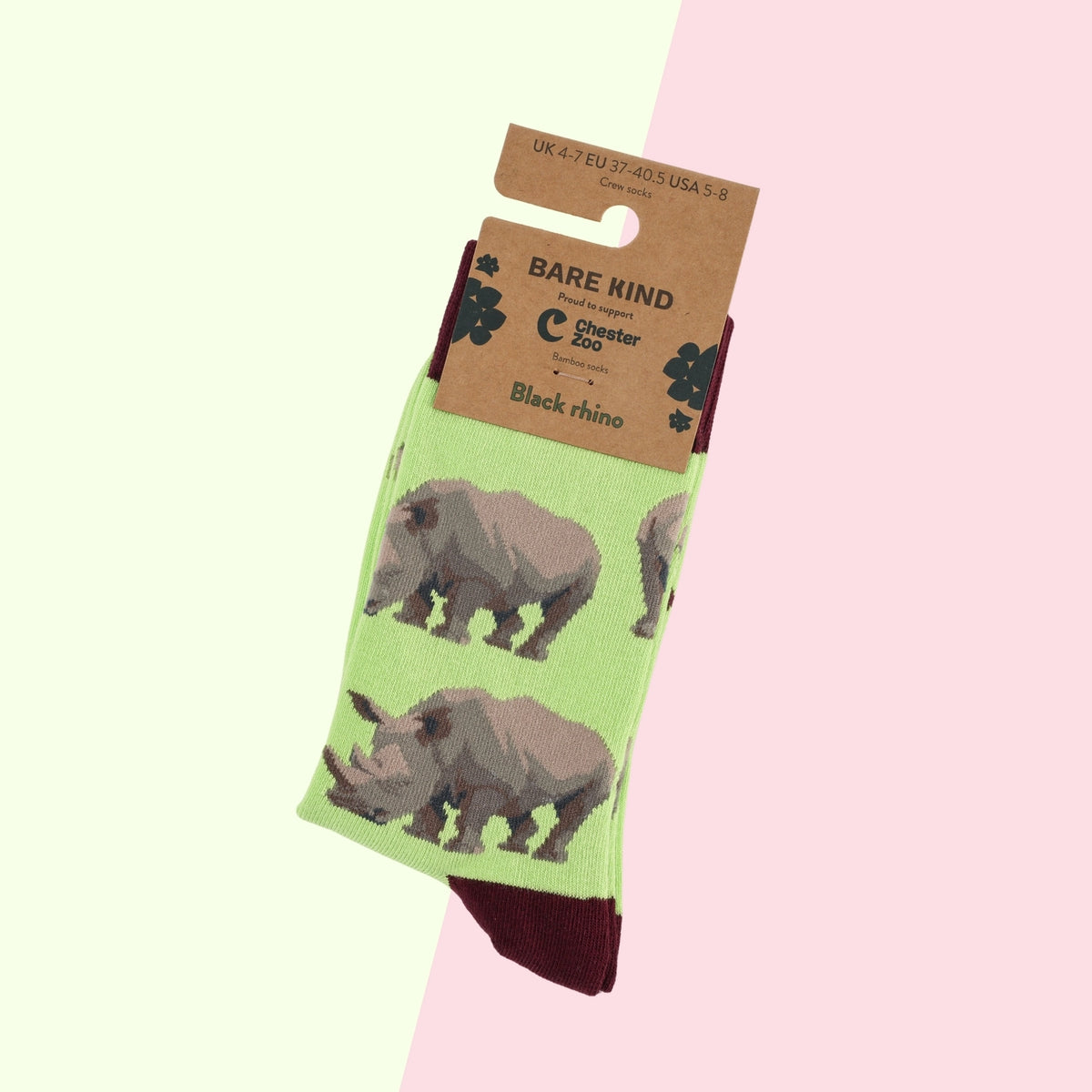Black Rhino Socks | Bamboo Socks | Green Socks