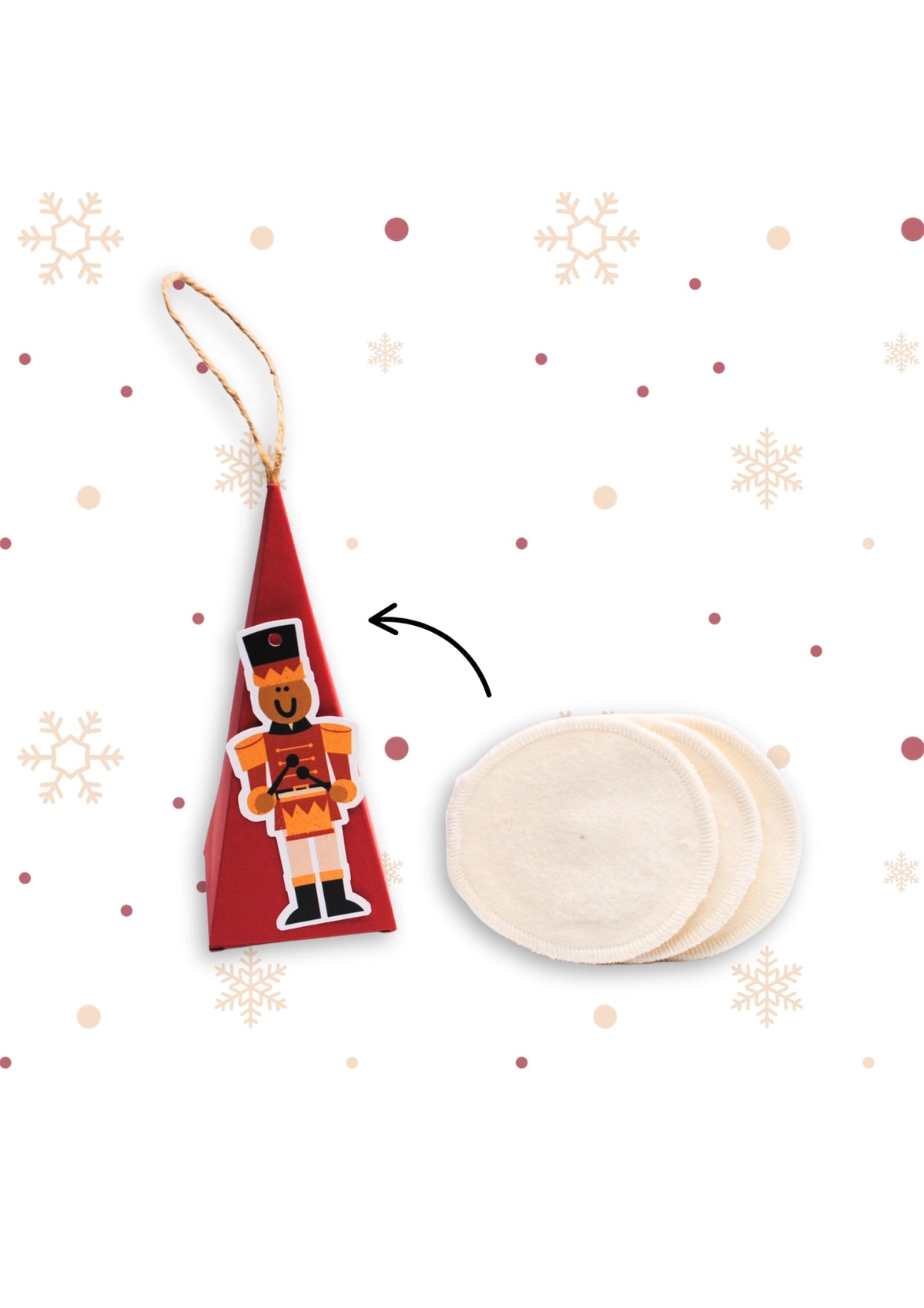 Zero-Waste Reusable Cotton Pads Christmas Bauble Gift Set