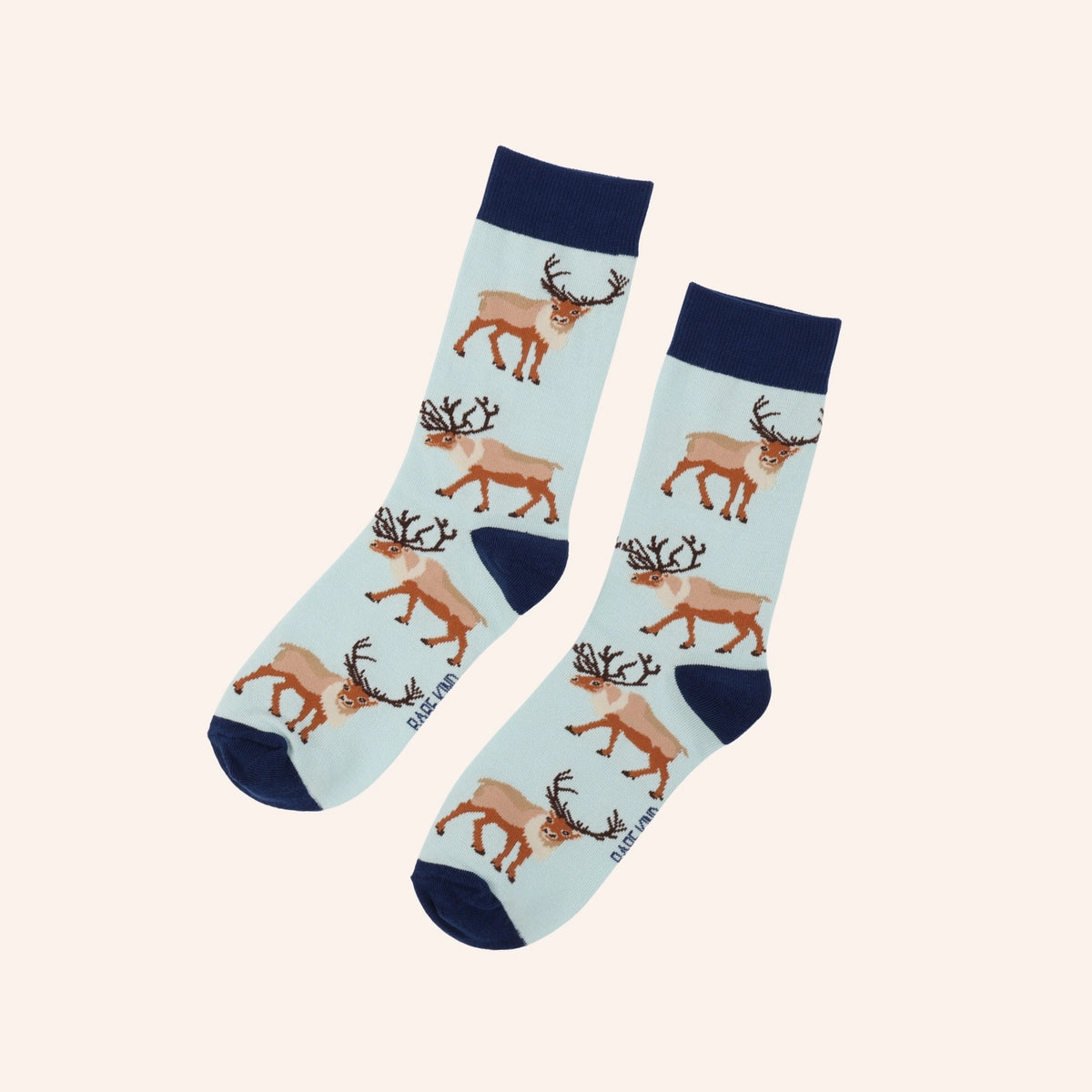 Reindeer Bamboo Socks | Blue | Bare Kind