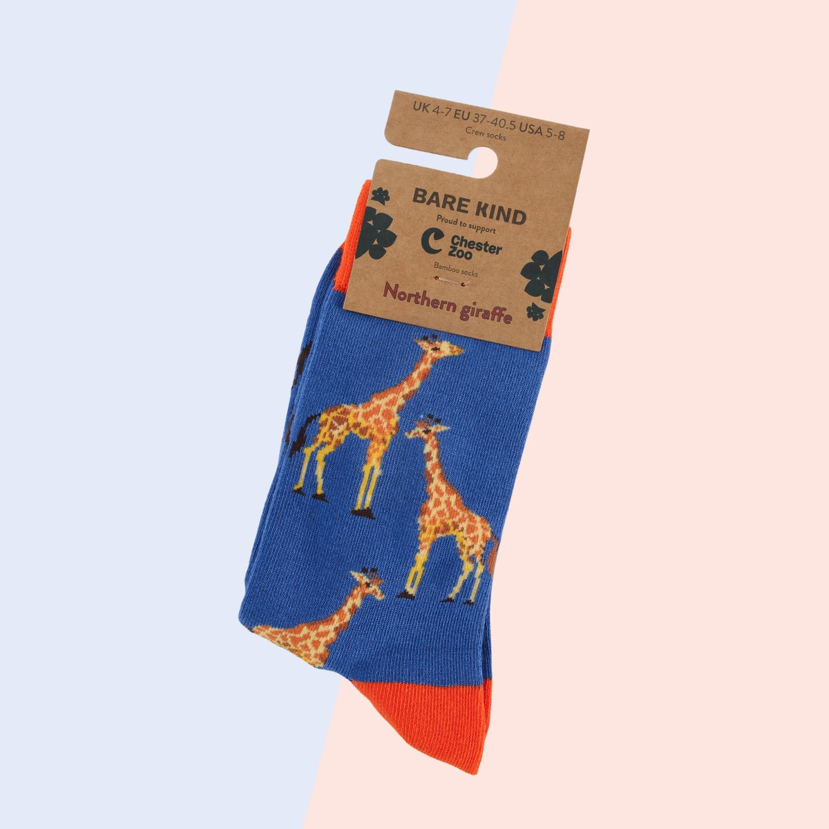 Northern Giraffe Socks | Bamboo Socks | Blue Socks