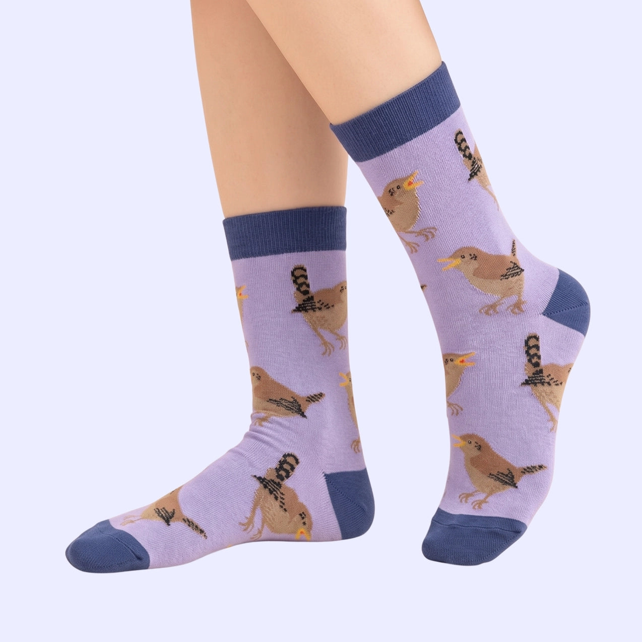Wren bamboo socks by Bare Kind in purple and brown tones, seamless toe construction, adult sizes UK 4-7 and 7-11