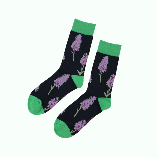 Orchid Bamboo Socks | Black Socks