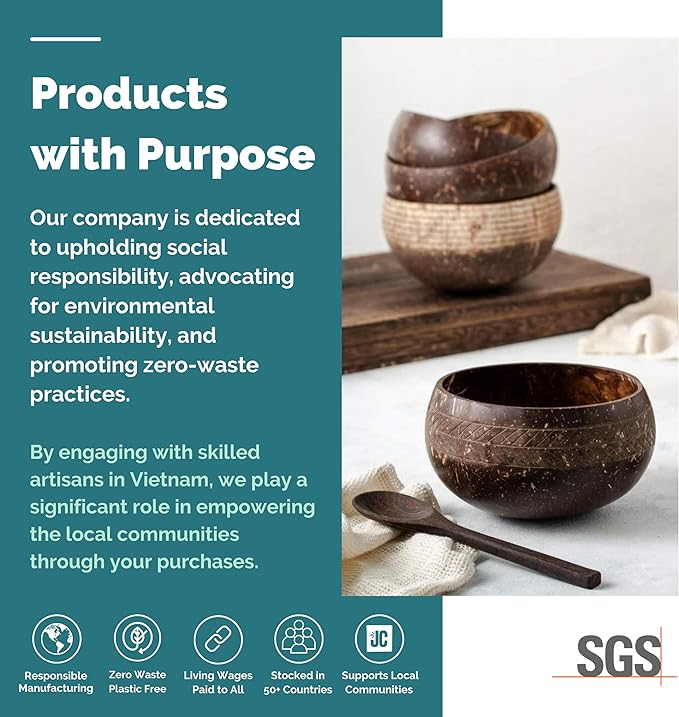 Coconut Bowls - Jumbo Bowl & Spoon Combo (Leaf)