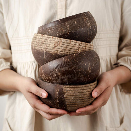 Coconut Bowls - Jumbo Bowl & Spoon Combo (Leaf)