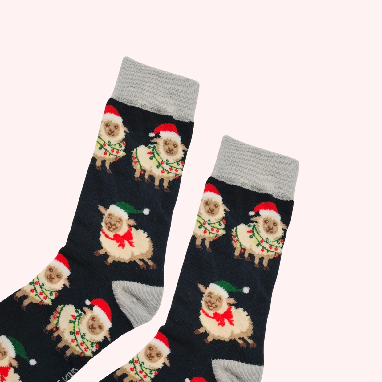 Christmas Sheep Socks | Festive Green Bamboo Socks UK