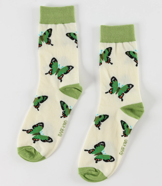 Butterfly Socks | Bamboo Socks | Green Socks