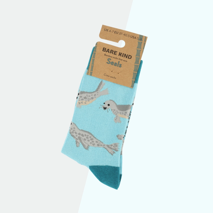 Seal Bamboo Socks | Ocean Blue Wildlife Socks
