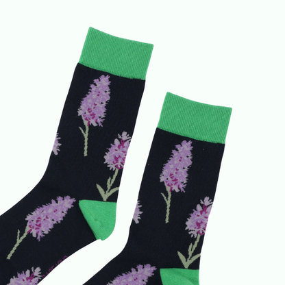 Orchid Bamboo Socks | Black Socks