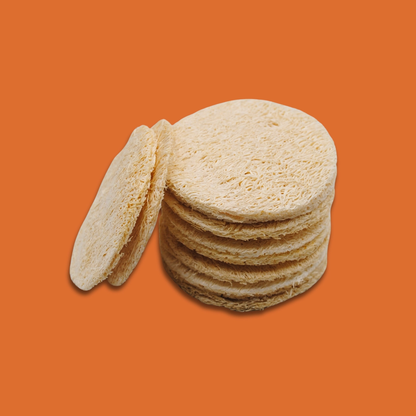 Natural loofah face discs pack of 5 by Moonie, plant fibre exfoliating pads