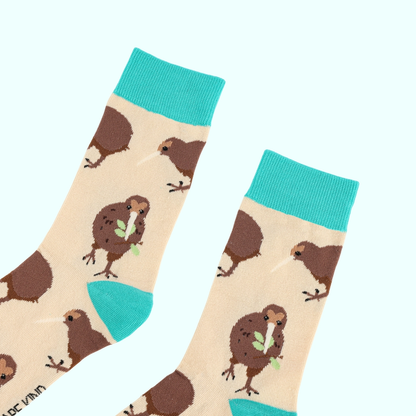 Kiwi Bamboo Socks | White New Zealand Bird Socks