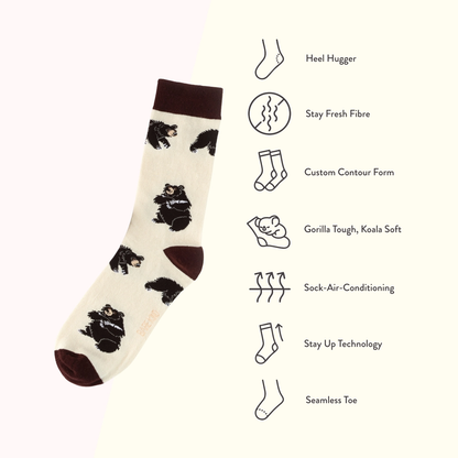 Black Bear Bamboo Socks | Wilderness Animal Socks