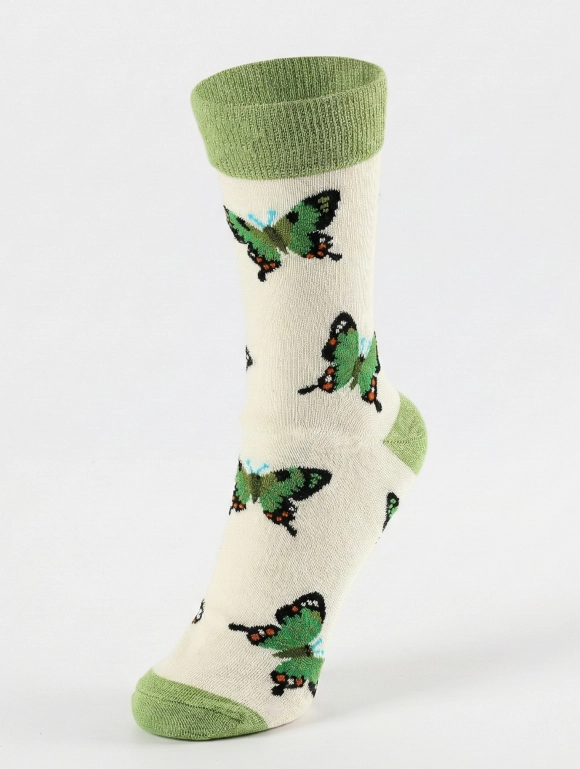 Butterfly Socks | Bamboo Socks | Green Socks