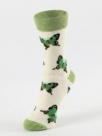 Butterfly Socks | Bamboo Socks | Green Socks
