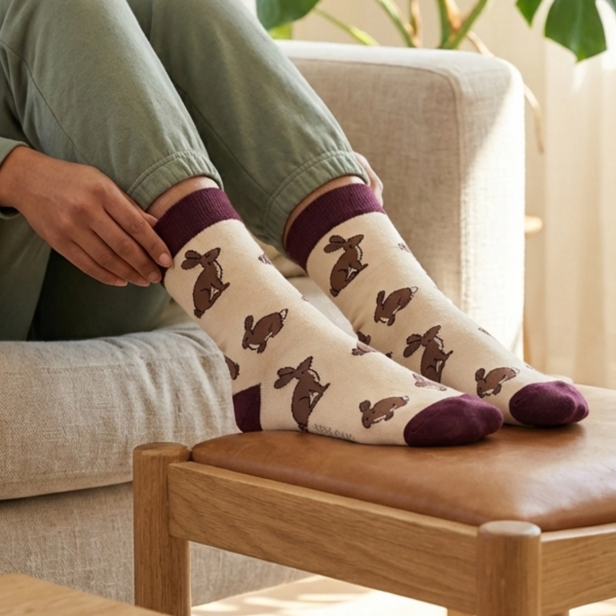 Hare Socks | Luxury Cream Bamboo Socks UK