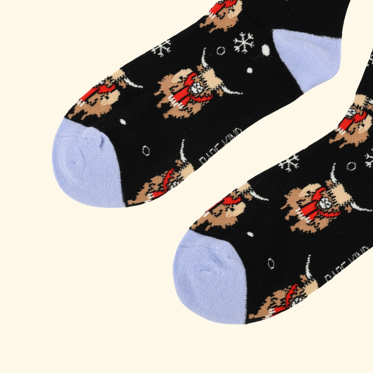 Christmas Highland Cow Socks | Festive Blue Bamboo Socks UK