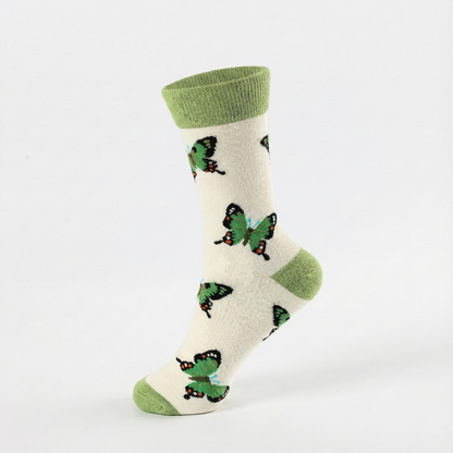 Butterfly Socks | Bamboo Socks | Green Socks
