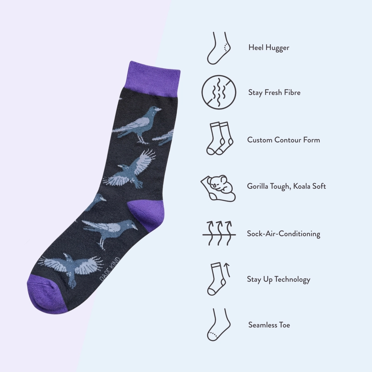 Raven Socks | Luxury Black Bamboo Socks UK