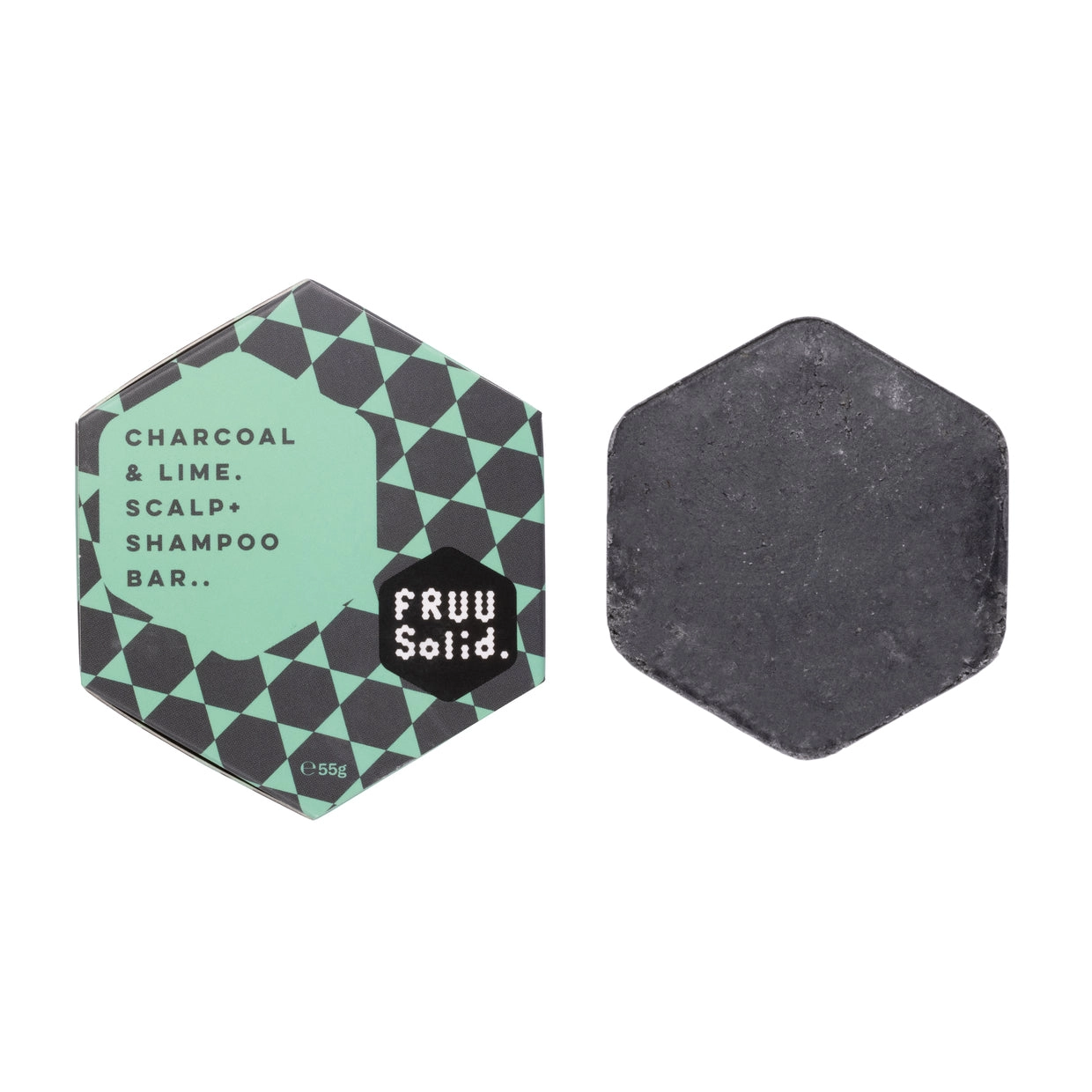 Fruu Charcoal & Lime. Scalp + Shampoo Bar.