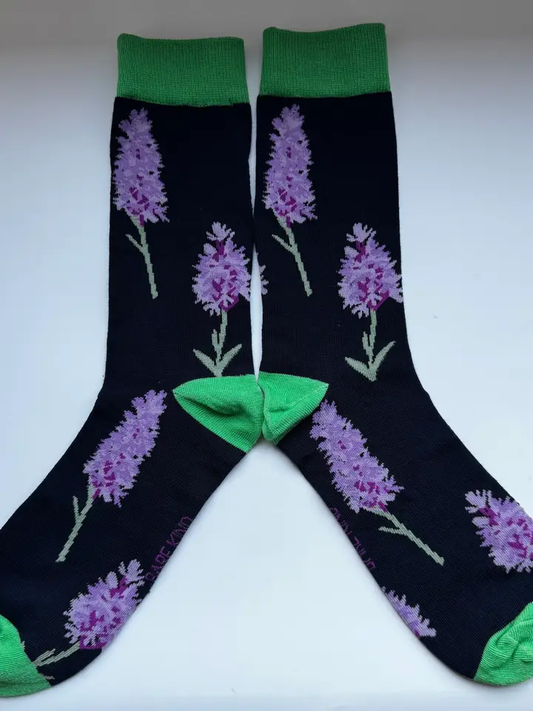 Orchid Bamboo Socks | Black Socks