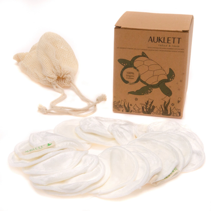 Reusable Bamboo Makeup Remover Pads White