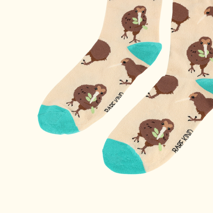 Kiwi Bamboo Socks | White New Zealand Bird Socks