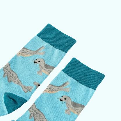 Seal Bamboo Socks | Ocean Blue Wildlife Socks