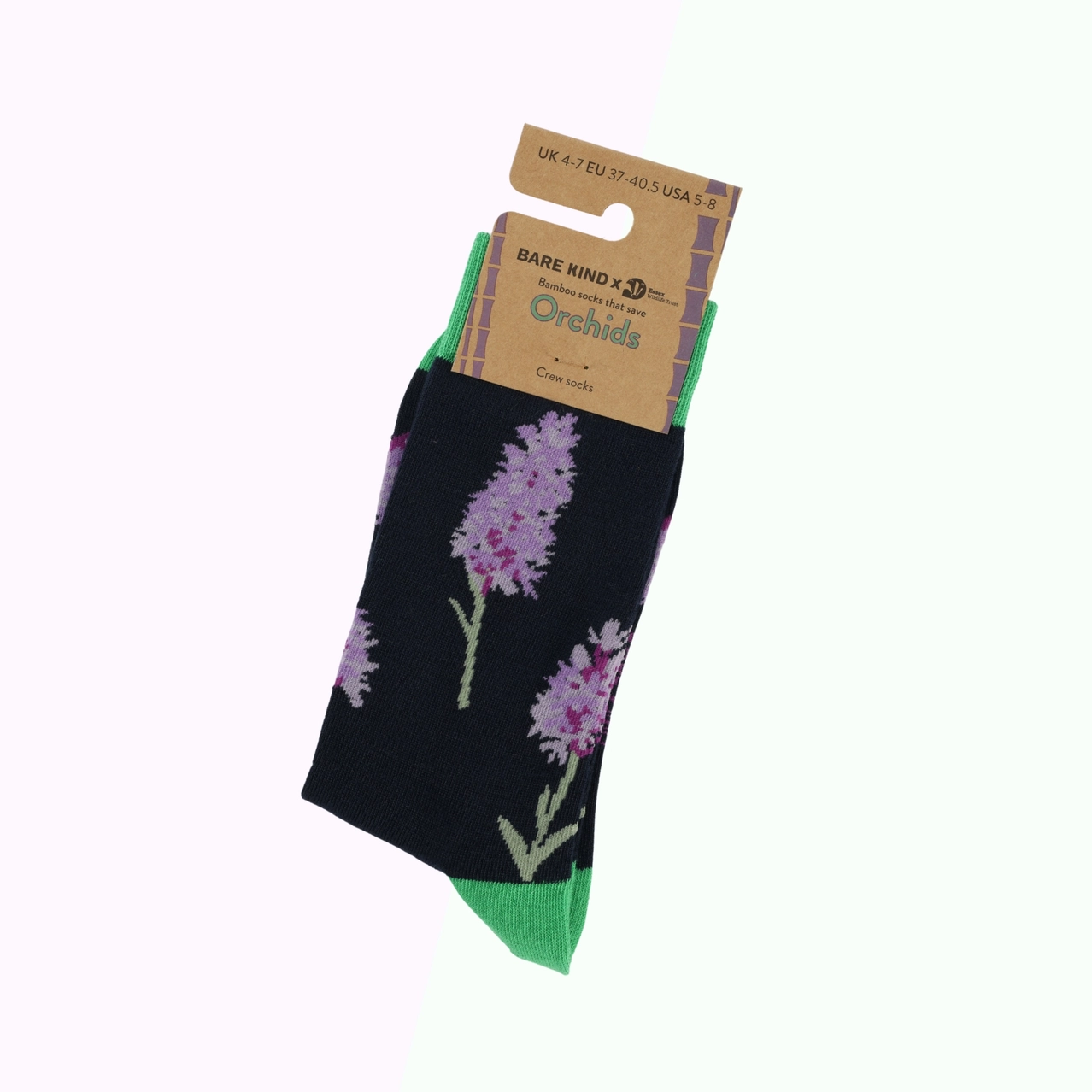 Orchid Bamboo Socks | Black Socks