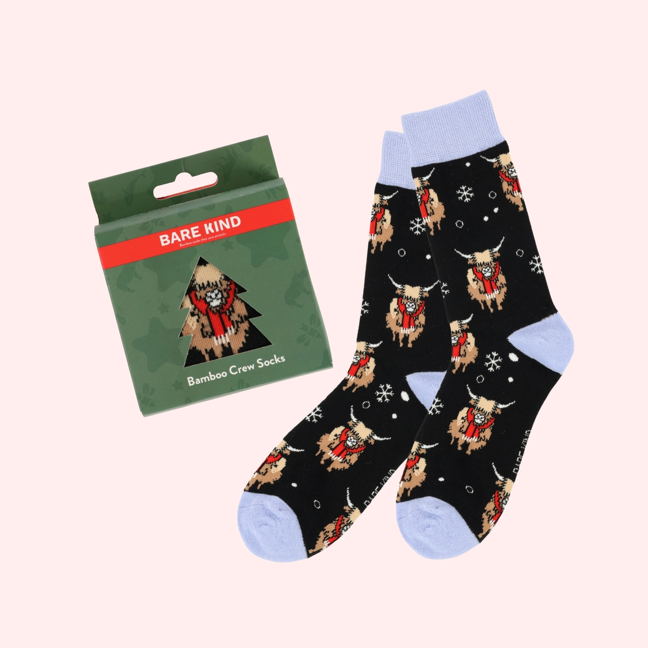 Highland Cow Christmas Bauble Socks | Festive Wildlife Gift
