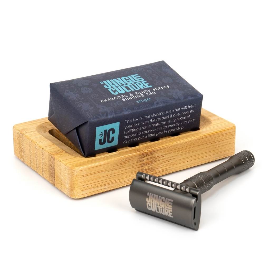 Charcoal & Black Pepper Shaving Soap Bar by Jungle Culture