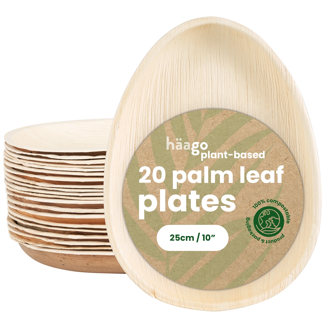 20 Recyclable Palm Leaf Plates