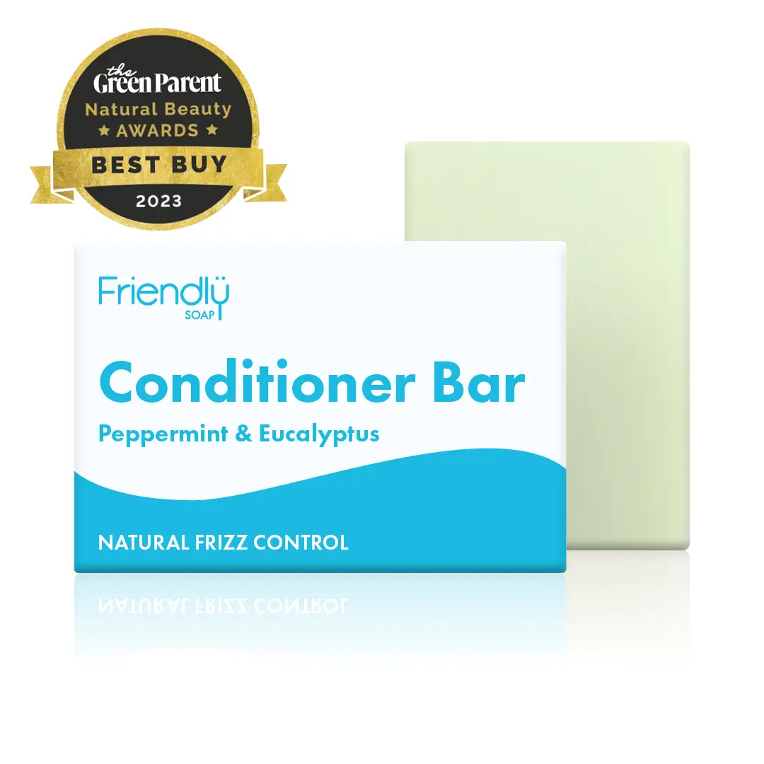 Peppermint and eucalyptus conditioner bar by Friendly Soap, handmade in the UK