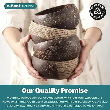 Coconut Bowls - Jumbo Bowl & Spoon Combo (Striped)