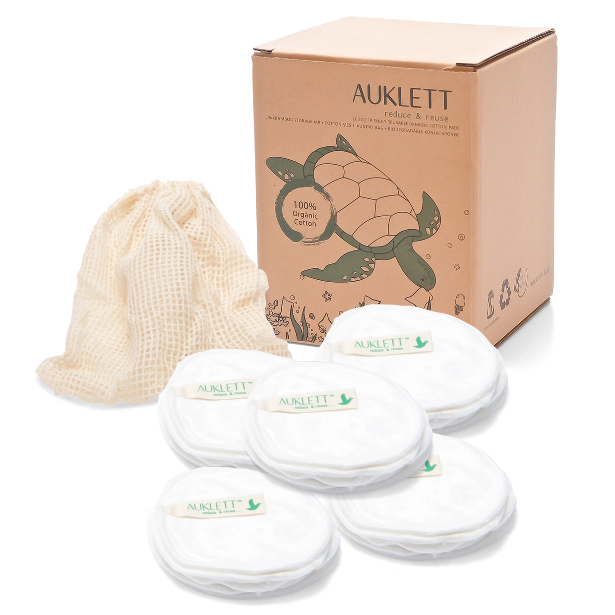 Reusable Bamboo Makeup Remover Pads White