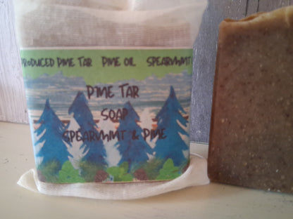 Pine Tar Soap Spearmint & Pine | Therapeutic Skin Relief
