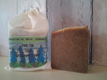 Pine Tar Soap Spearmint & Pine | Therapeutic Skin Relief